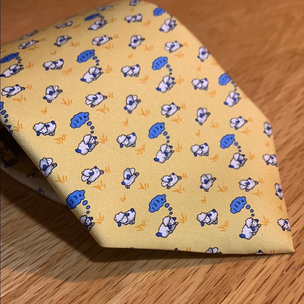 Brooks Brothers Yellow Tie with Sheep Design